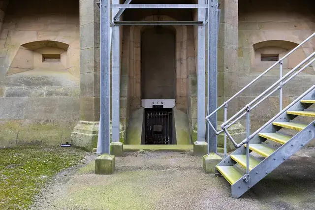 Officers Mess facade with long approach line