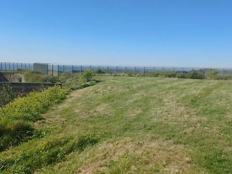 Elevated viewpoint across the site